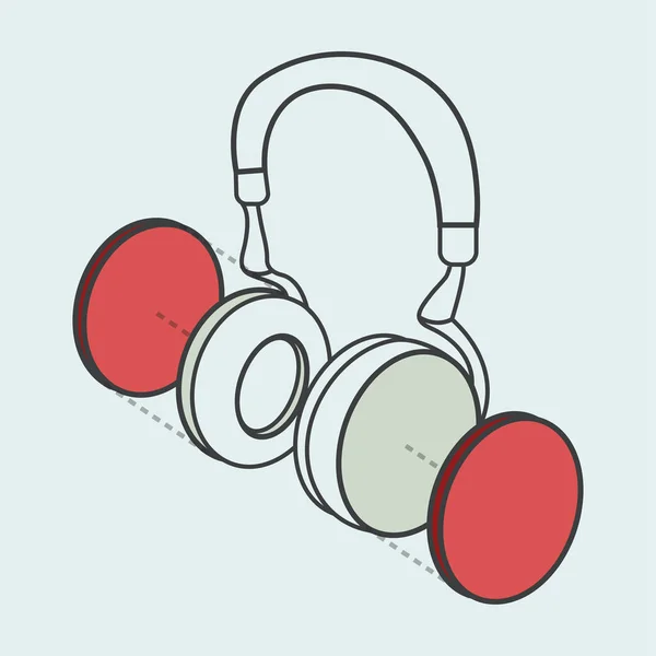 Ilustración de los auriculares de contorno — Vector de stock