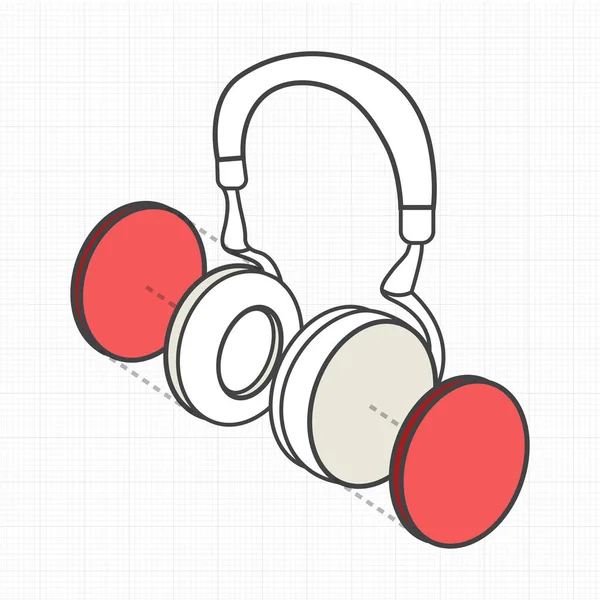 Ilustración de los auriculares de contorno — Vector de stock