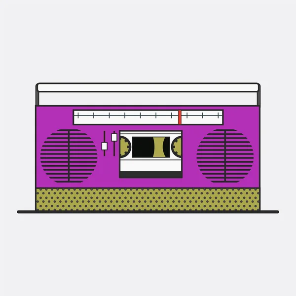 Grabadora de cassette retro — Vector de stock