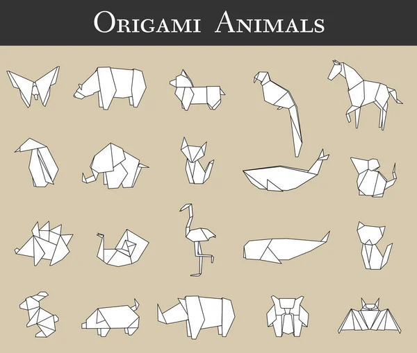 Оригами в форме животных — стоковый вектор