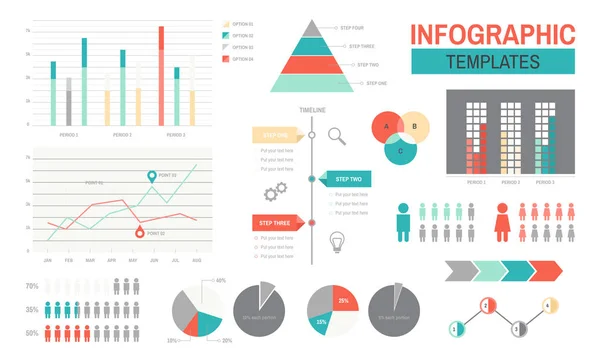 Design modelli infografici — Vettoriale Stock