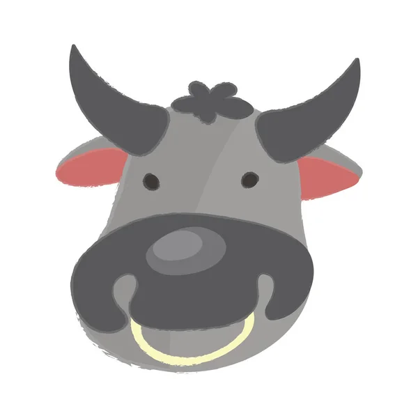 Kreslený býk ploché ikony — Stockový vektor