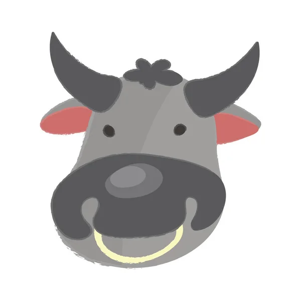 Icono plano toro de dibujos animados — Vector de stock