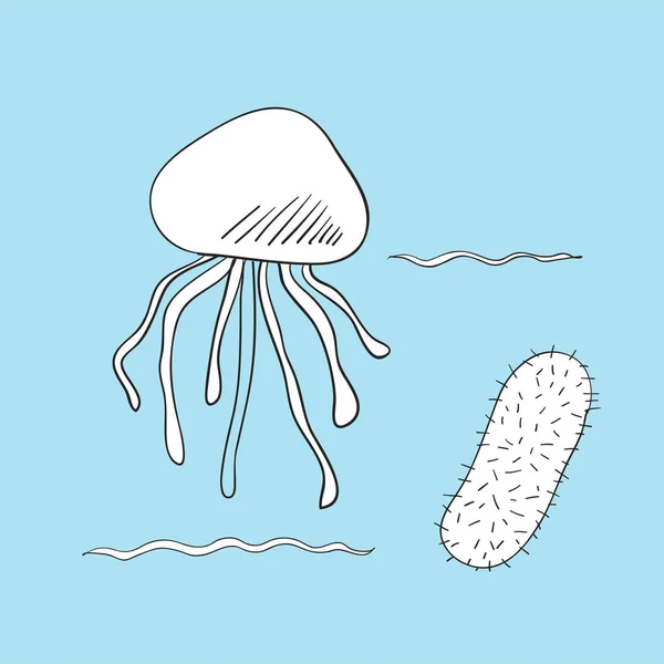 Рисование подводных существ — стоковый вектор