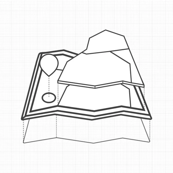 Mapa com marcador de navegação — Vetor de Stock