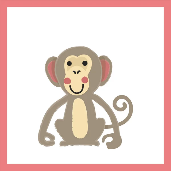 Ícone plano de macaco dos desenhos animados —  Vetores de Stock