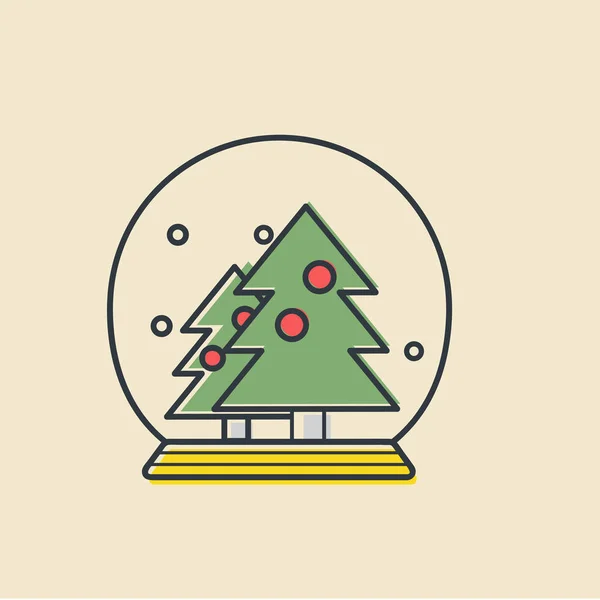 Kerst sneeuw bal pictogram — Stockvector