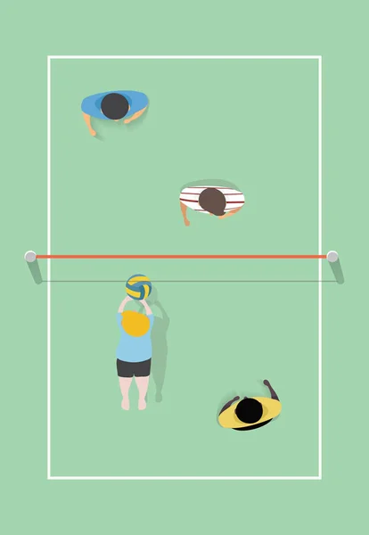 Personnes jouant au volleyball — Image vectorielle