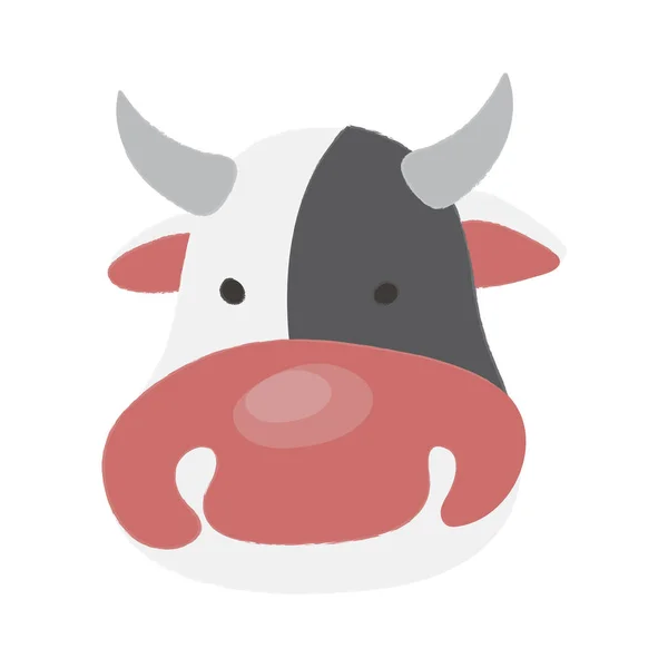 Cartoon cow flat icon — Stock Vector