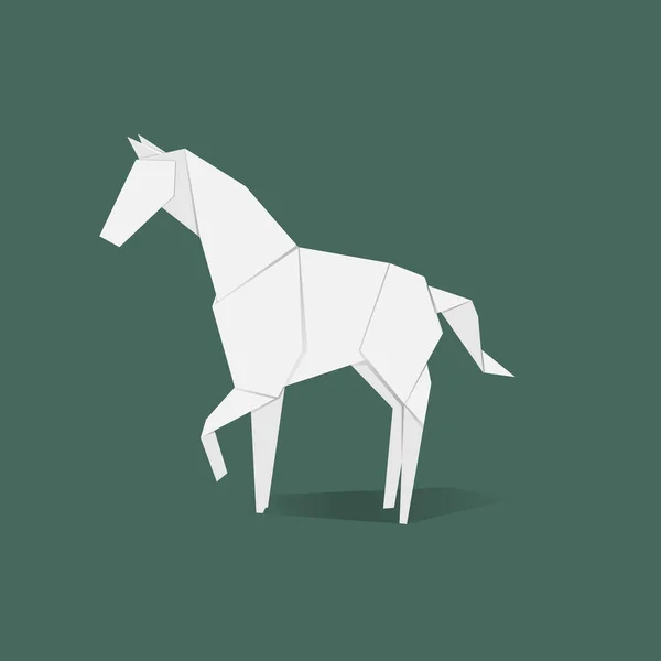 Origami en forma de caballo — Vector de stock