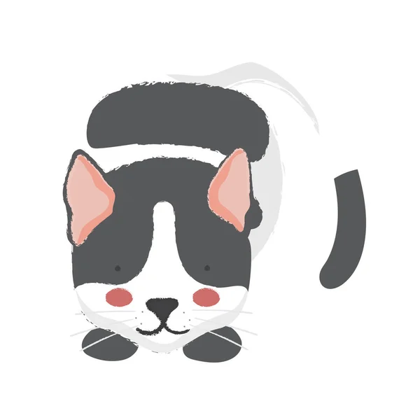Icône plate chat dessin animé — Image vectorielle