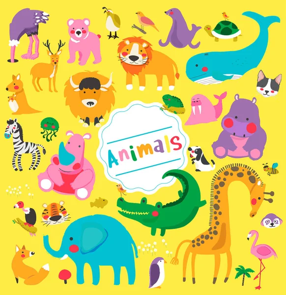 karikatür hayvanlar düz simgesi 