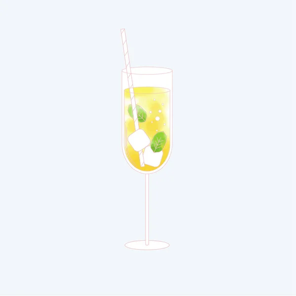 Tropikal kokteyl ile içecek — Stok Vektör