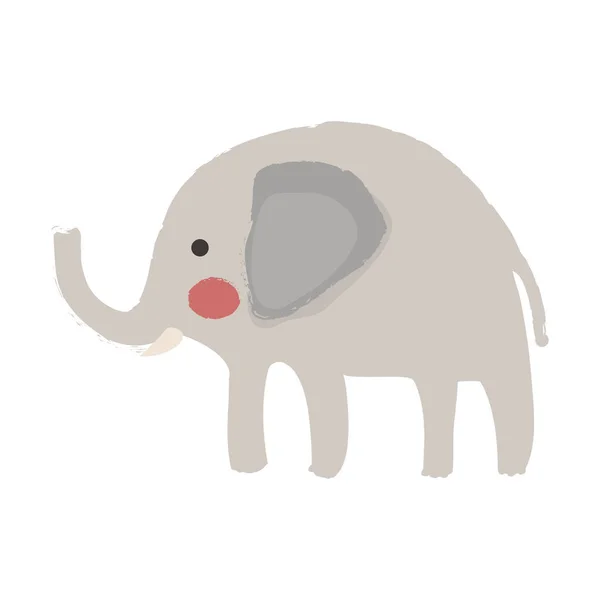 Cartoon Elefant flache Ikone — Stockvektor