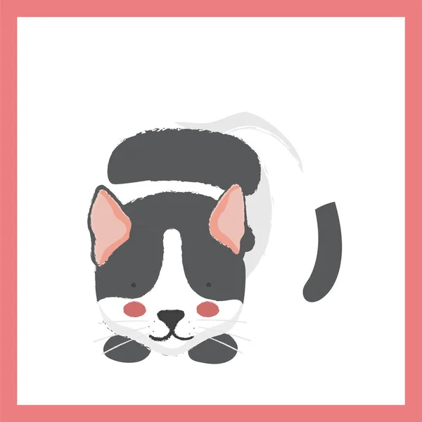 Tecknad katt flat ikonen — Stock vektor