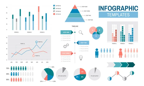 Design modelli infografici — Vettoriale Stock