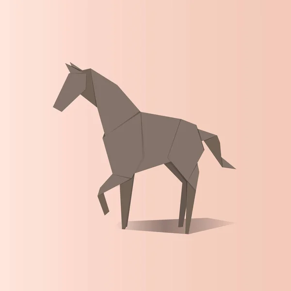 Origami in shape of horse — Stock Vector