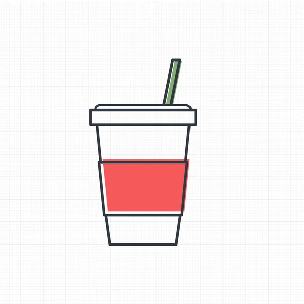 Soğuk içecek Kupası simgesi — Stok Vektör