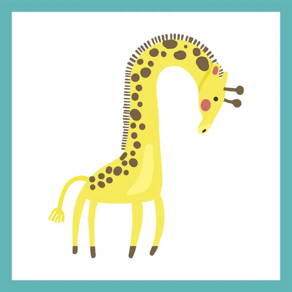 Cartoon-Giraffe flache Ikone — Stockvektor