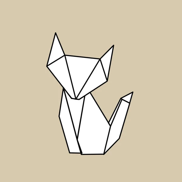 Fox şeklinde origami — Stok Vektör