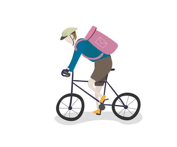 Hombre montar bicicleta — Vector de stock