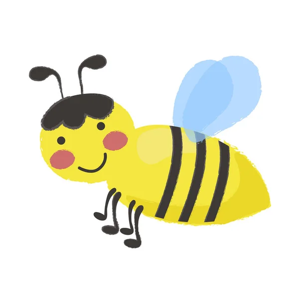 Χαμογελαστά μέλισσα επίπεδη εικονίδιο καρτούν — Διανυσματικό Αρχείο