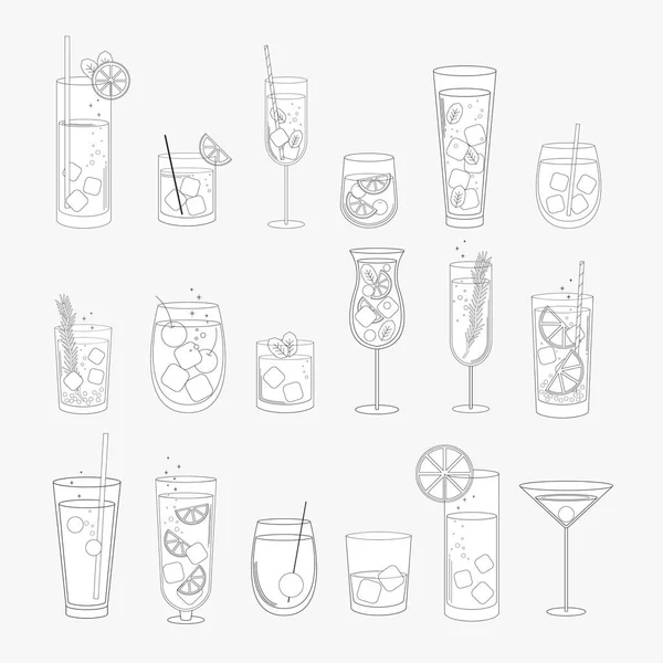 Bebidas con cócteles tropicales — Archivo Imágenes Vectoriales