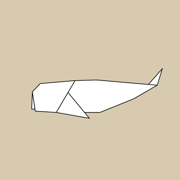 Origami en forma de ballena — Vector de stock