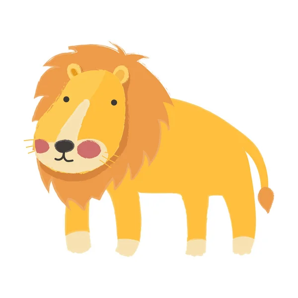 Desenho animado leão ícone plano — Vetor de Stock