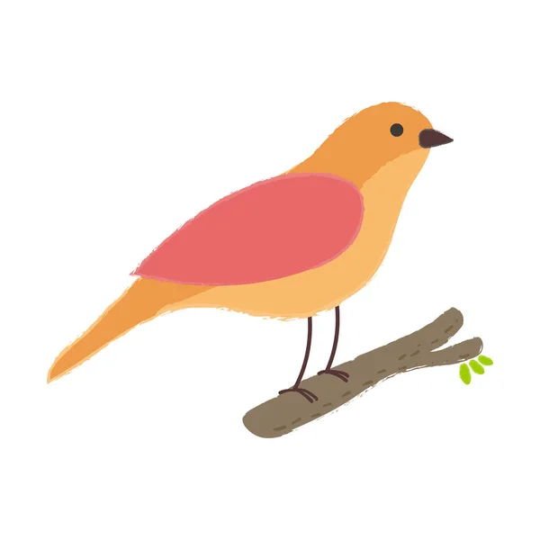 Bird sitting on the tree branch — Stock Vector