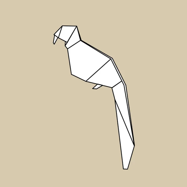 Origami σε σχήμα του παπαγάλου — Διανυσματικό Αρχείο