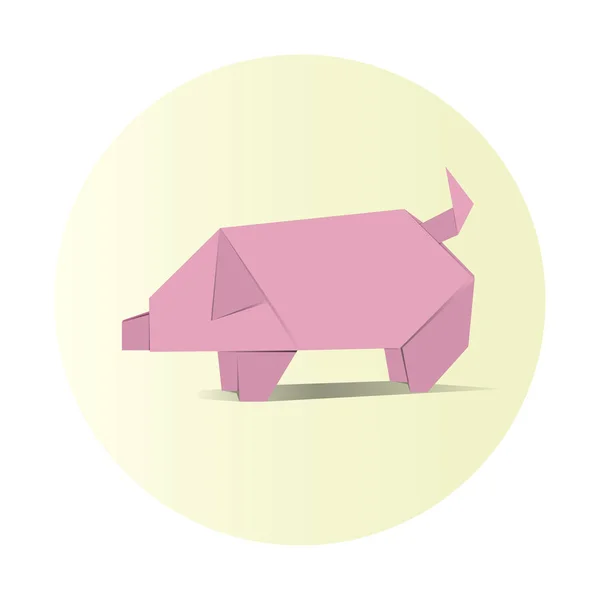 Origami i form av gris — Stock vektor