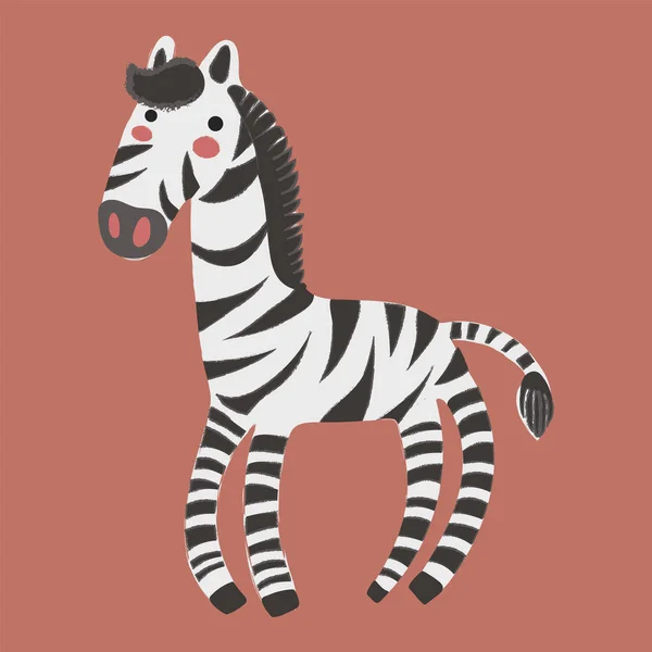 Karikaturgestreiftes Zebra — Stockvektor