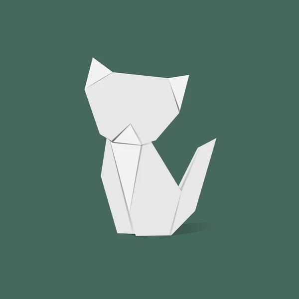 Origami em forma de gato — Vetor de Stock