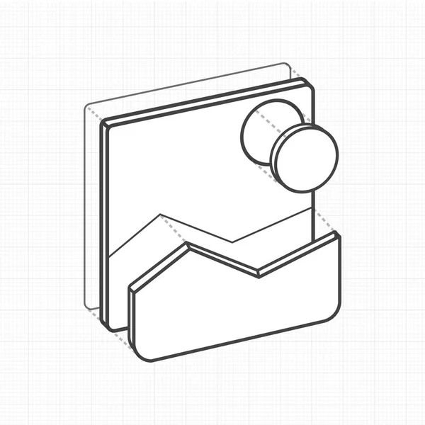 Ícone de imagem esboço — Vetor de Stock