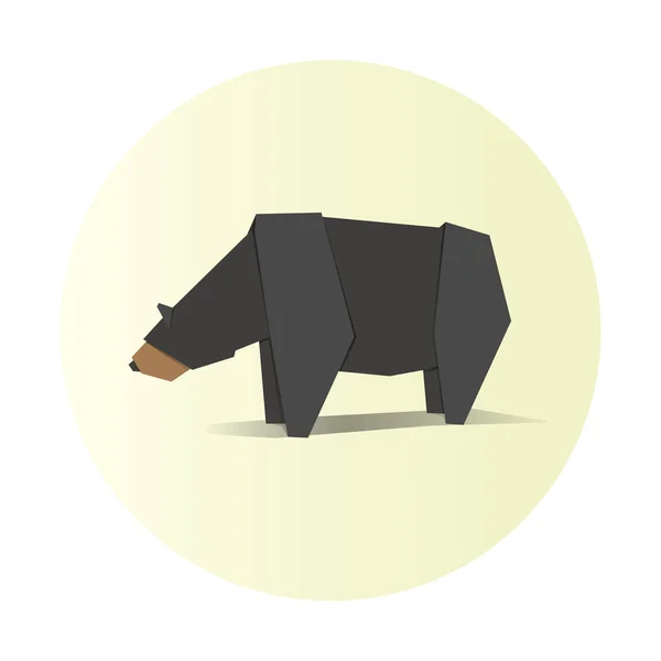 Origami medve alakja — Stock Vector