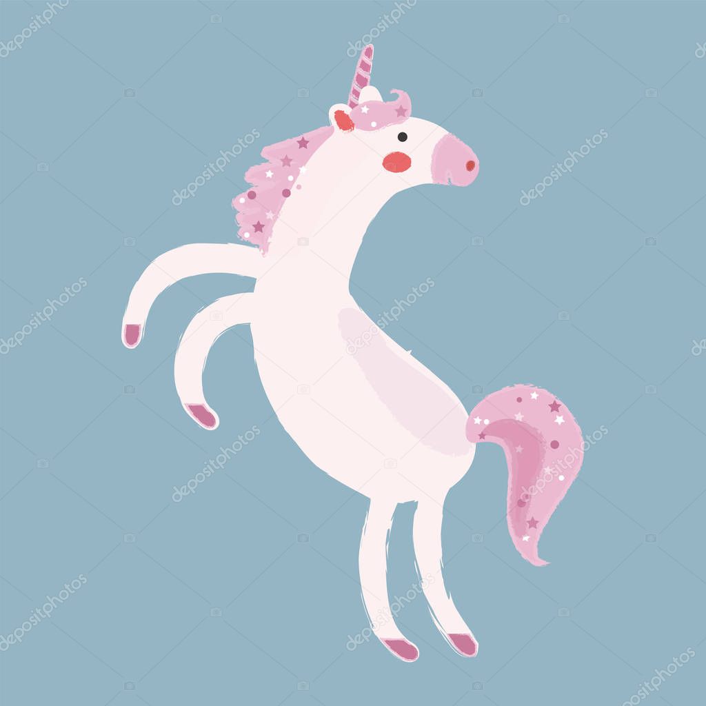 cartoon pink unicorn