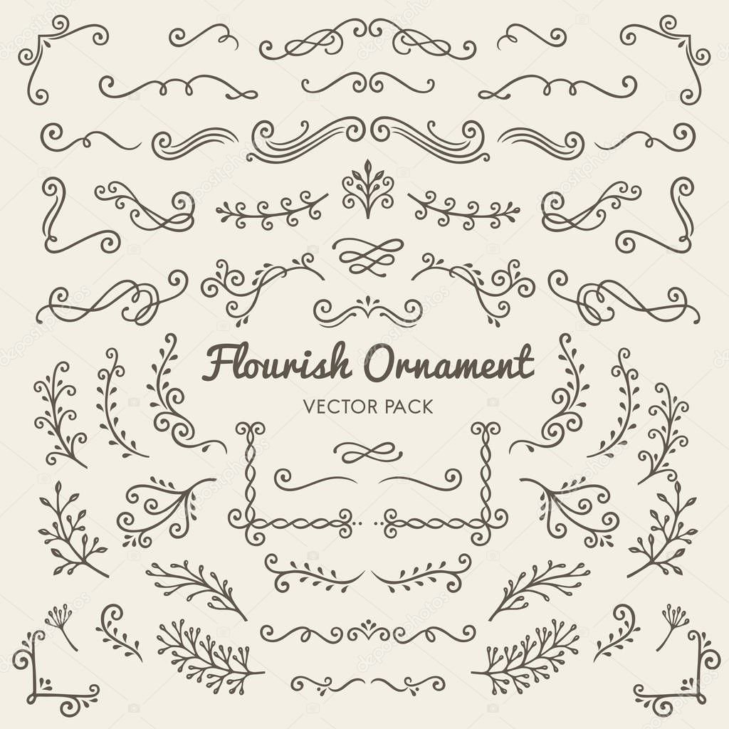 ornaments calligraphic design elements