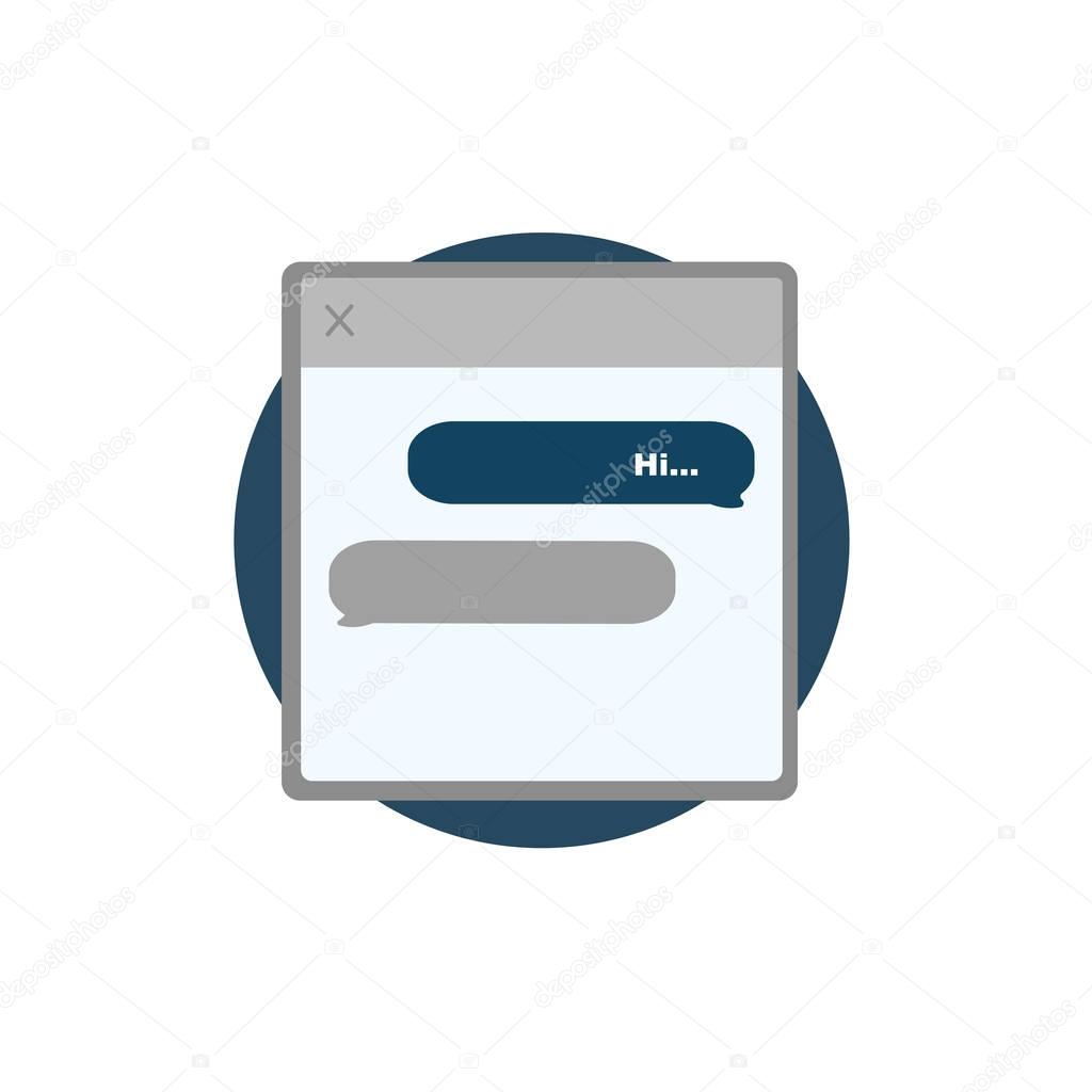 message window flat icon 