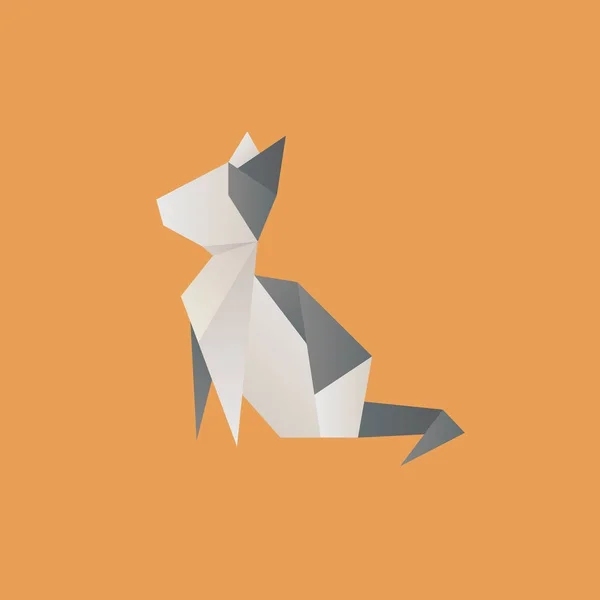 Origami en forma de gato — Vector de stock