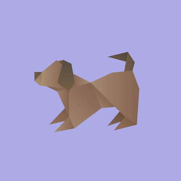 犬の形の折り紙 — ストックベクタ