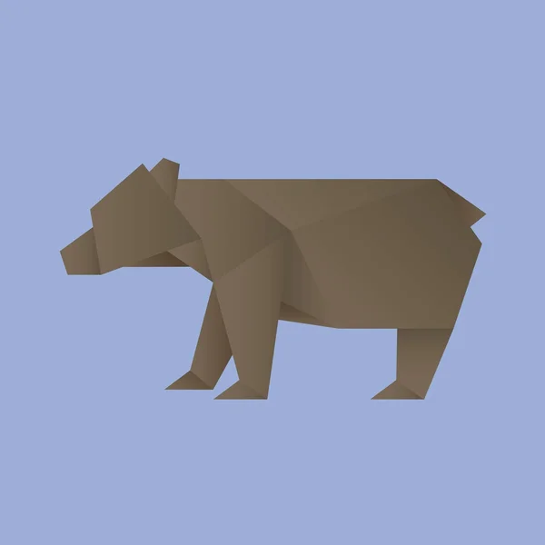 熊の形の折り紙 — ストックベクタ
