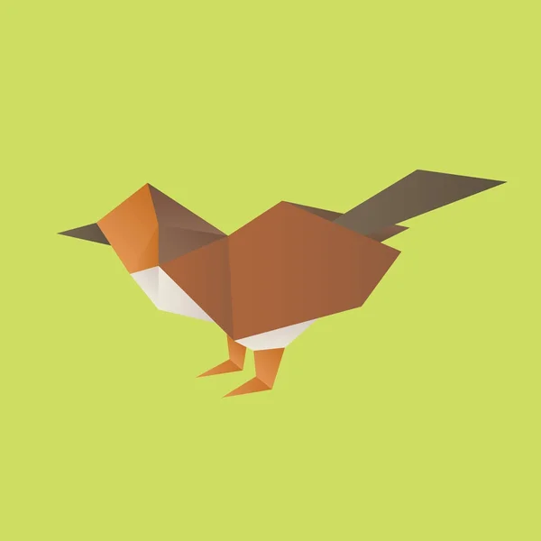 Origami in de vorm van sparrow — Stockvector