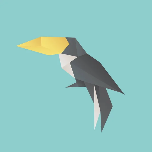 巨嘴鸟形状折纸 — 图库矢量图片