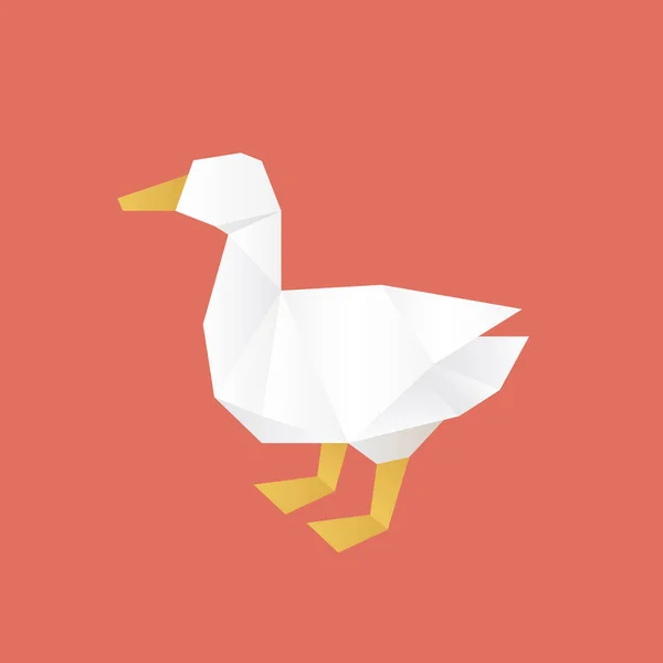 Origami en forma de pato — Vector de stock