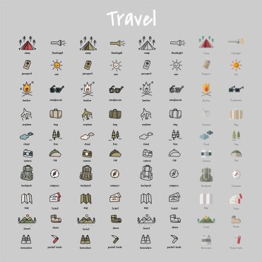 Kamping simgeler koleksiyonu