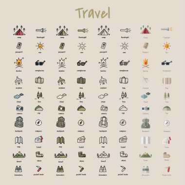 Kamping simgeler koleksiyonu