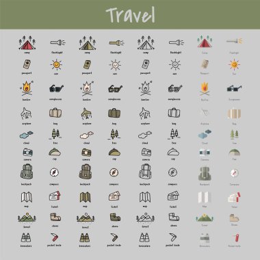 Kamping simgeler koleksiyonu