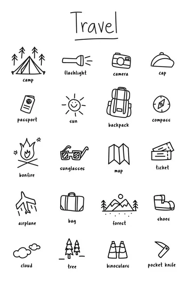 Colección de iconos de camping — Archivo Imágenes Vectoriales
