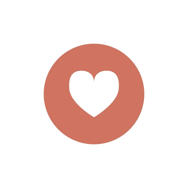 Icône coeur en cercle — Image vectorielle